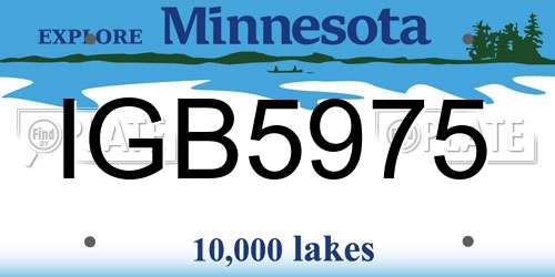 IGB5975 Minnesota License Plate