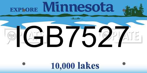 IGB7527 Minnesota License Plate