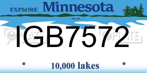 IGB7572 Minnesota License Plate
