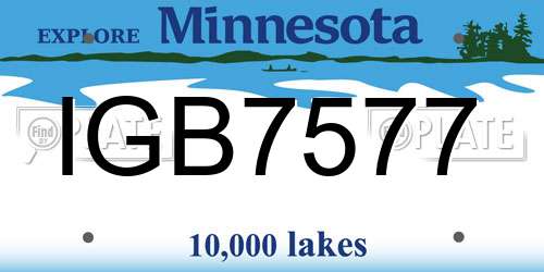 IGB7577 Minnesota License Plate