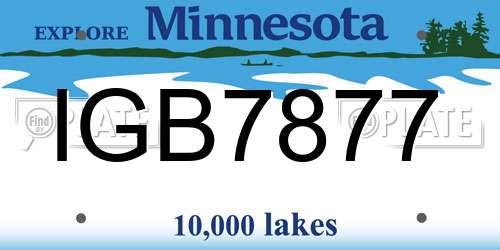 IGB7877 Minnesota License Plate