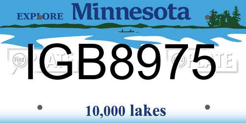 IGB8975 Minnesota License Plate