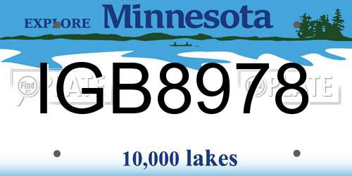 IGB8978 Minnesota License Plate