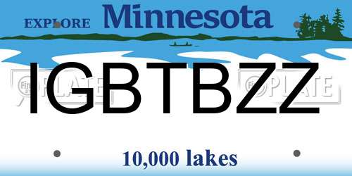 IGBTBZZ Minnesota License Plate