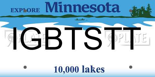 IGBTSTT Minnesota License Plate