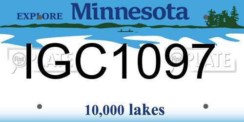 IGC1097 Minnesota License Plate