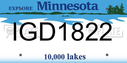 IGD1822 Minnesota License Plate