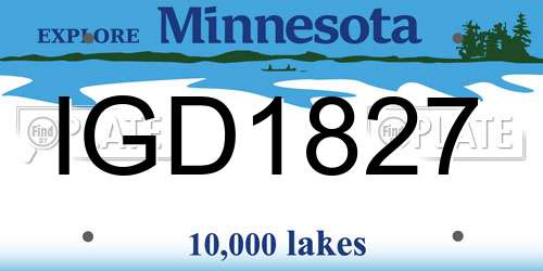 IGD1827 Minnesota License Plate