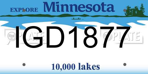 IGD1877 Minnesota License Plate