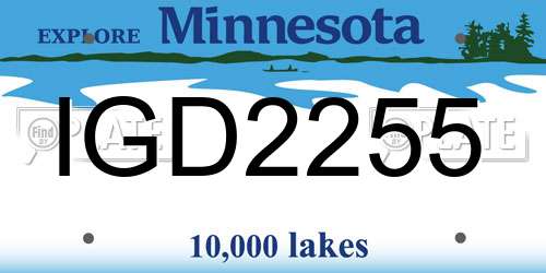 IGD2255 Minnesota License Plate