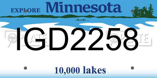 IGD2258 Minnesota License Plate