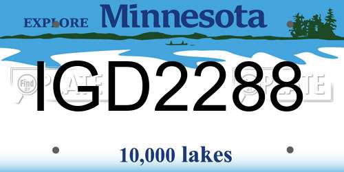 IGD2288 Minnesota License Plate