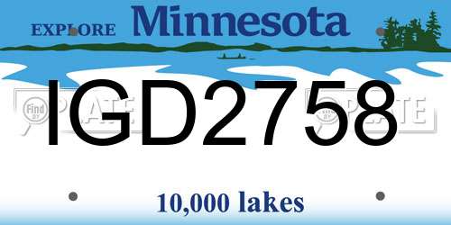 IGD2758 Minnesota License Plate