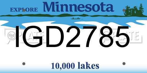 IGD2785 Minnesota License Plate