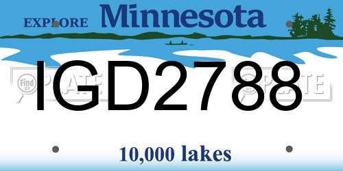 IGD2788 Minnesota License Plate