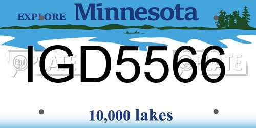 IGD5566 Minnesota License Plate