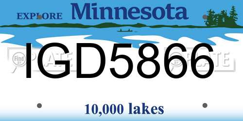 IGD5866 Minnesota License Plate