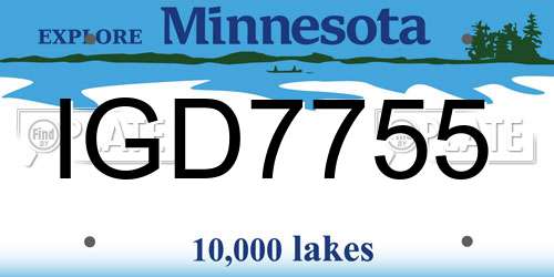 IGD7755 Minnesota License Plate