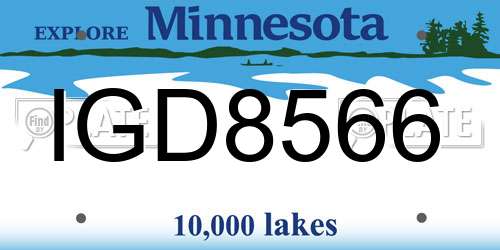 IGD8566 Minnesota License Plate