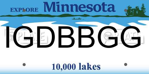 IGDBBGG Minnesota License Plate