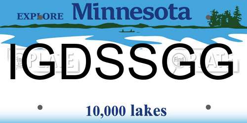 IGDSSGG Minnesota License Plate