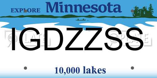 IGDZZSS Minnesota License Plate