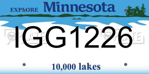 IGG1226 Minnesota License Plate