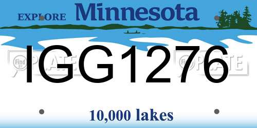 IGG1276 Minnesota License Plate