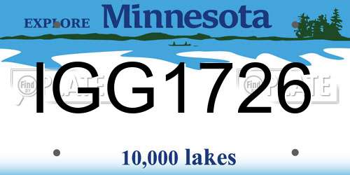 IGG1726 Minnesota License Plate