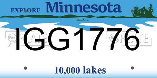 IGG1776 Minnesota License Plate