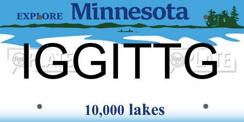 IGGITTG Minnesota License Plate