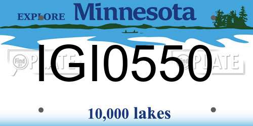 IGI0550 Minnesota License Plate