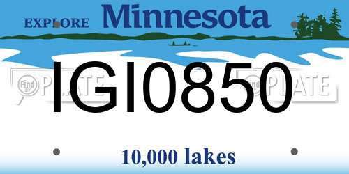 IGI0850 Minnesota License Plate