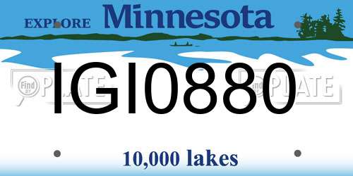 IGI0880 Minnesota License Plate