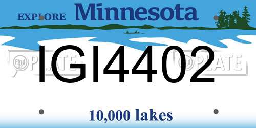 IGI4402 Minnesota License Plate