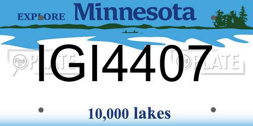 IGI4407 Minnesota License Plate