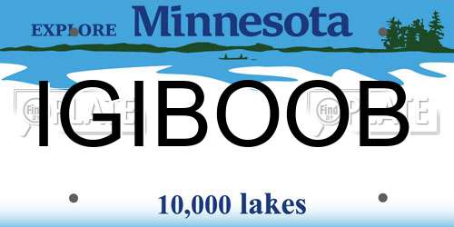 IGIBOOB Minnesota License Plate