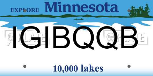 IGIBQQB Minnesota License Plate