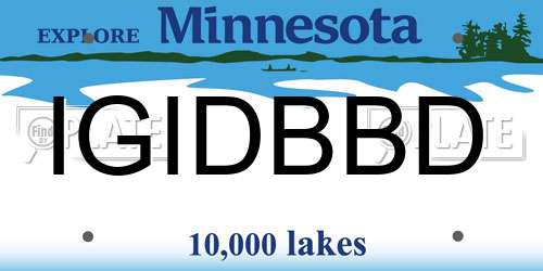 IGIDBBD Minnesota License Plate