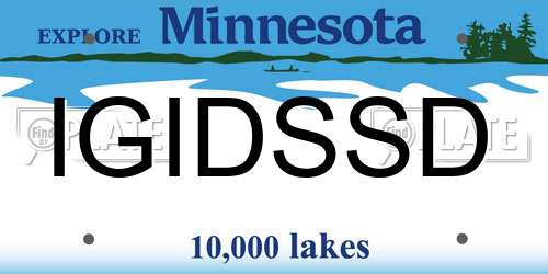 IGIDSSD Minnesota License Plate