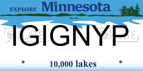 IGIGNYP Minnesota License Plate