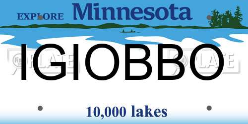 IGIOBBO Minnesota License Plate