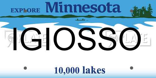 IGIOSSO Minnesota License Plate