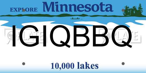 IGIQBBQ Minnesota License Plate