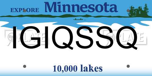 IGIQSSQ Minnesota License Plate