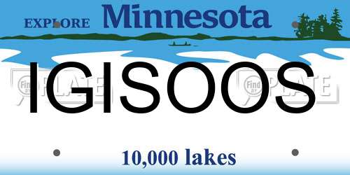 IGISOOS Minnesota License Plate