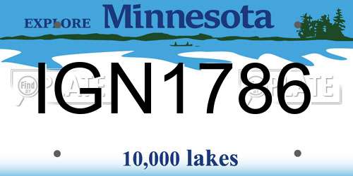 IGN1786 Minnesota License Plate