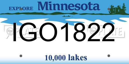 IGO1822 Minnesota License Plate
