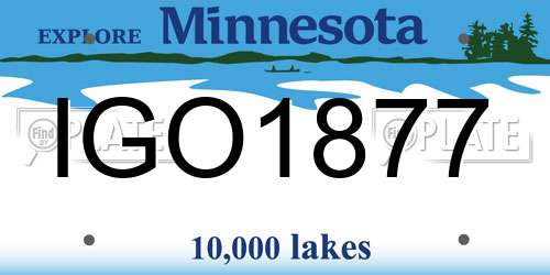 IGO1877 Minnesota License Plate