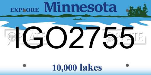 IGO2755 Minnesota License Plate